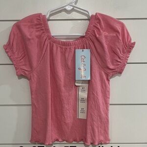 Cat & Jack Rosy Puff Sleeve Blouse